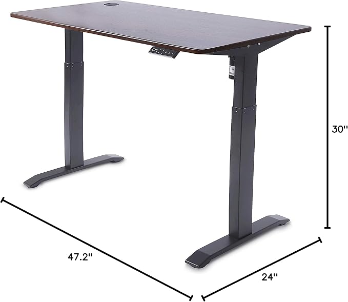 UNICOO Electric Height Adjustable Standing Desk Electric Standing Workstation Sit Stand Table Home Office Compter DeskGaming Table Whole-Piece Desktop 48 * 24 in (KT1001-MB)