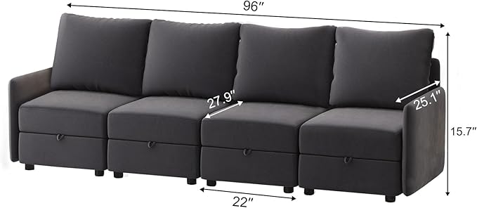 COMHOMA Convertible Sectional Sofa Couch Free Combination L/U Shaped Sofa with High Density Memory Foam Modular Oversized Cloud Couch for Living Room Apartment and Small Space 4 Seaters
