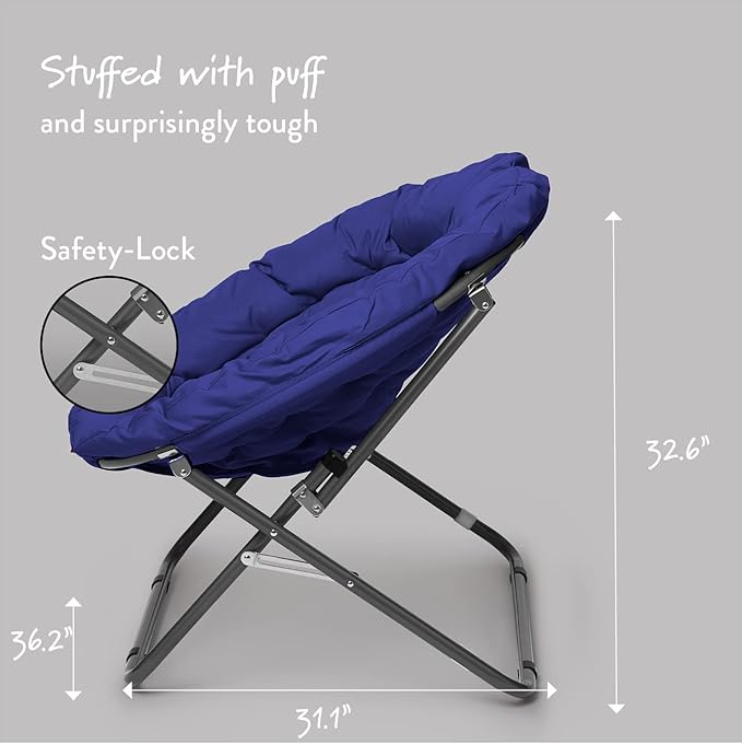Urban Lifestyle Oversized Polycanvas Saucer Chair Navy