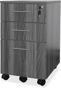 Safco Mayline MNBBFLGS Medina 3-Drawer Lockable Mobile File Cabinet 26.75H Gray Steel Laminate