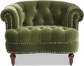 Jennifer Taylor Home La Rosa Victorian Tufted Upholstered Accent Chair Olive Green Performance Velvet