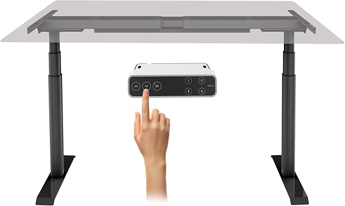 FLEXISPOT E6 Pro Oval Dual Motor 3 Stages Standing Desk Oval Leg Height Adjustable Electric Stand Up Desk Frame Only (Black)