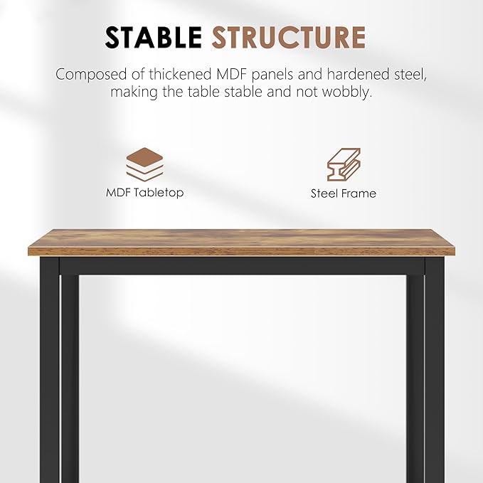 SogesHome 31.5inches Computer Desk PC Desk Office Desk Workstation for Home Office Use Writing Table Vintage Brwon(31.5''Lx31.5''W)
