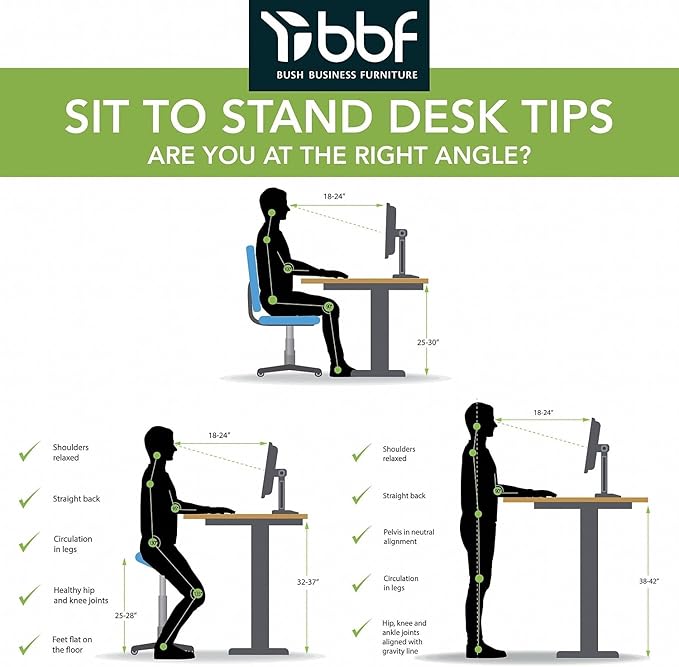 Move 40 Series by Bush Business Furniture 48W x 24D Electric Height Adjustable Standing Desk in Mocha Cherry with Black Base