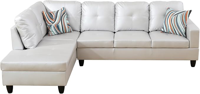 L-Shaped Combination Sofa Set Luxurious Synthetic Leather Living Room Sofa Suitable for Living Rooms Bedrooms Apartments and Offices
