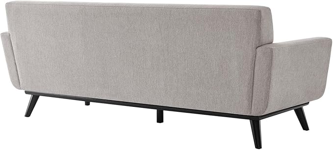 Modway Engage Modern Tufted Back Textured Fabric Sofa in Light Gray