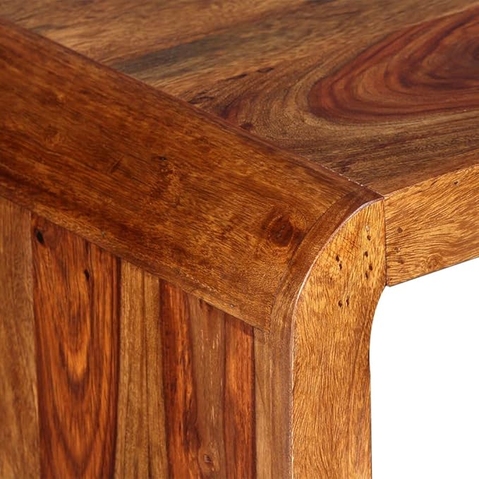 Vintage-Style Wooden Sideboard/Desk Writing Computer Desk Home Office Desk Writing Study Table PC Desk Workstation for Bedroom Solid Sheesham Wood Brown 47.2 x 19.7 x 29.9 -AA