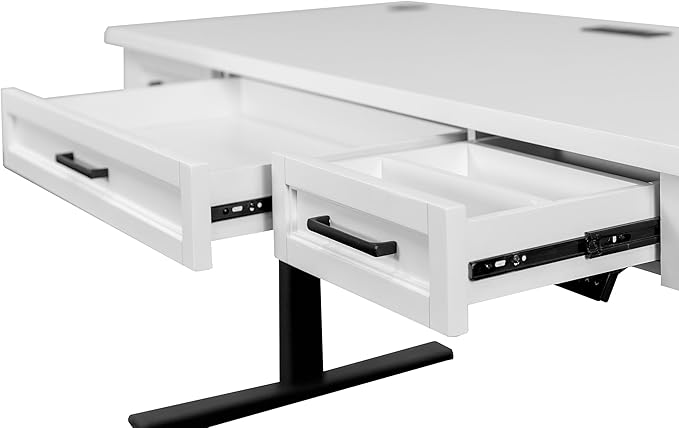 Martin Furniture Modern Wood Electric Sit/Stand Desk Height Adjustable Table Desk White