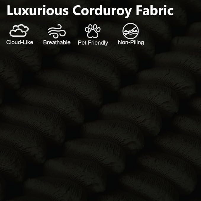 70.78 Loveseat Sofa Modern Small Corduroy Couch Comfy Deep Seat for Living Room Bedroom Apartment Home Office No Assembly Black