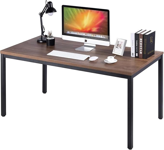 Boardest Computer Table 24x55 Inch DiningTable Computer DeskHome Office Desk Gaming Writing Work from Home Study Table Sturdy Metal Frame Modern SimpleWalnut and Black(24x55 Inches)