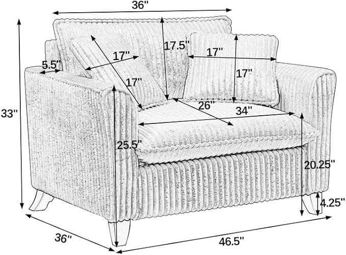 Polibi Lazy Comfortable Single-Person Sofa Chair with High-Resilience Cushion and a backrest Compact Single Seater for Living Room &amp Bedroom Blue