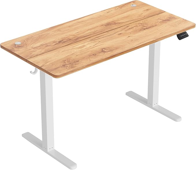 CubiCubi Electric Standing Desk 60 x 24 Inches Height Adjustable Sit Stand Desk Ergonomic Home Office Computer Workstation Light Rustic Brown