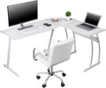 L-Shaped Corner Desk Home Office Computer Gaming Desk Large Desktop Writing Corner Workstation (White)