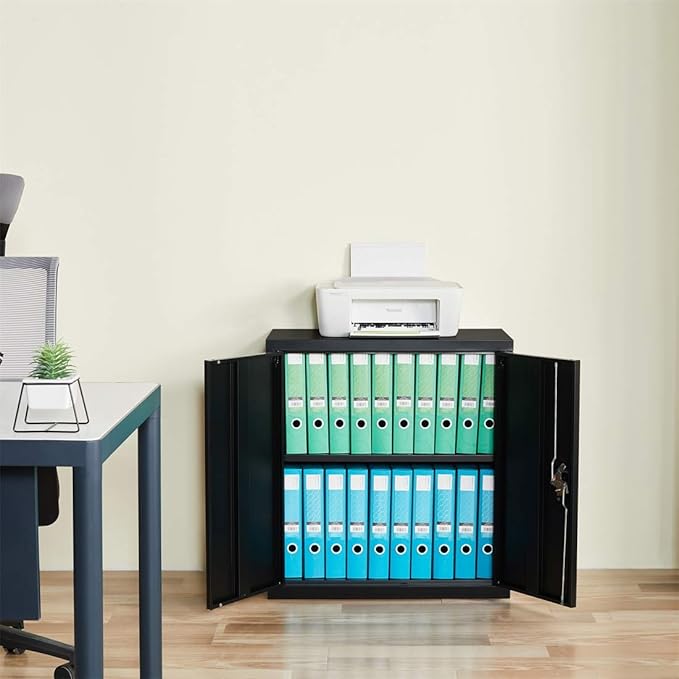 1 Shelf Metal Filing Cabinet Storage File Cabinet with Lock for Home and Office