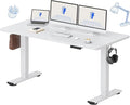 FLEXISPOT 63x24 Inch Electric Height Adjustable Standing Desk for Home &amp Office Splice Board Desk for Computer Workstation Study or Creative Setup White