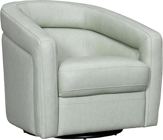 Armen Living Desi Mint Leather Swivel Accent Chair