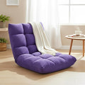 S AFSTAR Cushioned Floor Chair 14-Position Adjustable Padded Lazy Recliner with Comfortable Back Support and Skin-Friendly Cover Great for Reading Playing Game Meditating (Tender Violet)