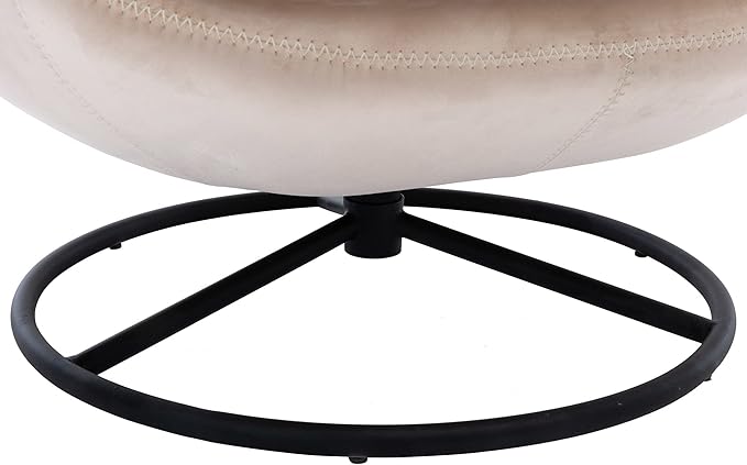 Velvet Swivel Accent Chair with Ottoman Set Modern Lounge Chair with Footrest Comfy Armchair with 360 Degree Swiveling for Living Room Bedroom Reading Room Home Office Metal Base Frame Pink