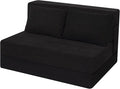 Sofa Bed Foldable Mattress Folding Sleeper Sofa Chair Bed Floor Mattress with Pillow for Living Room Home Office (Black-Corduroy Twin)