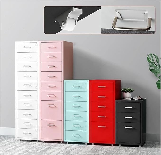 ELEFOCUS Metal Mobile File Cabinet with Lock CastersUnder Desk Metal Locker Cabinet Mobile Printer Stand with Storage (Size:27 * 16 * 11inchColor:Red)