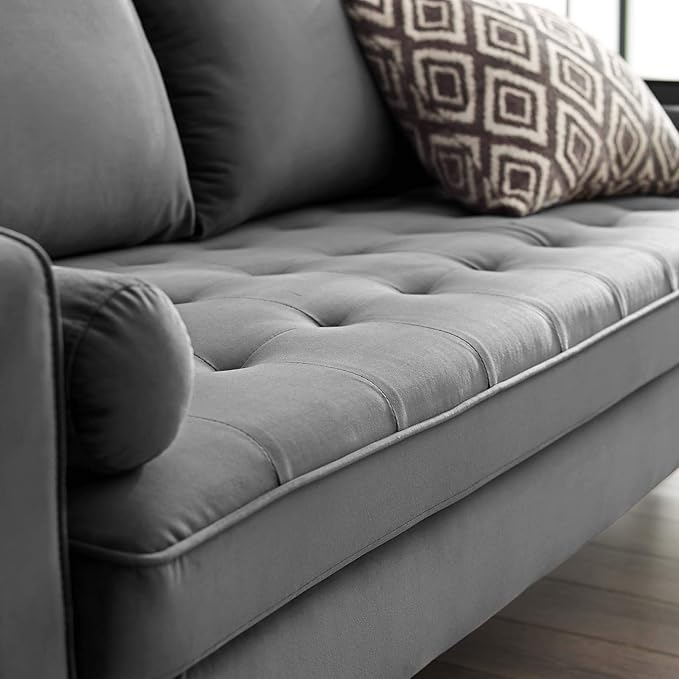 Modway EEI-3764-GRY Valour Performance Velvet Sofa Gray