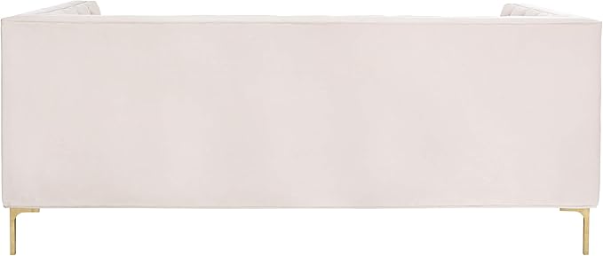 Safavieh Couture Home Vydia Glam Blush Pink Velvet and Gold Tufted Sofa
