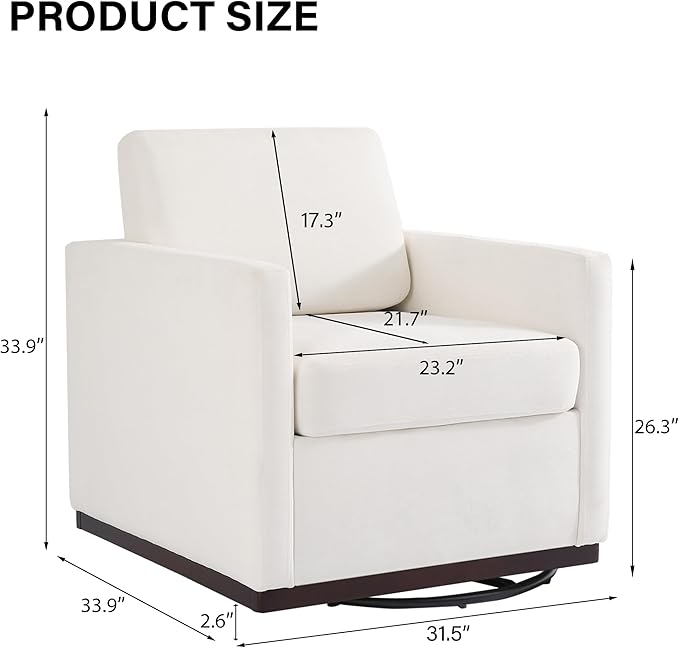 Swivel Barrel Accent Chair Mid Century Modern Arm Chair for Living Room Bedroom Comfy Club Reading Lounge Sofa Corner Chairs for Adults (Chenille Beige Set of 2)