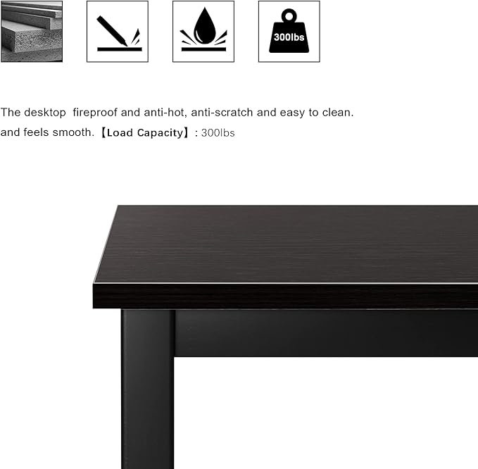 Need 31 Inch Small Computer Desk Modern Simple Style Writing Desk for Home Office Basic PC Work Desk with Black Metal Frame Black