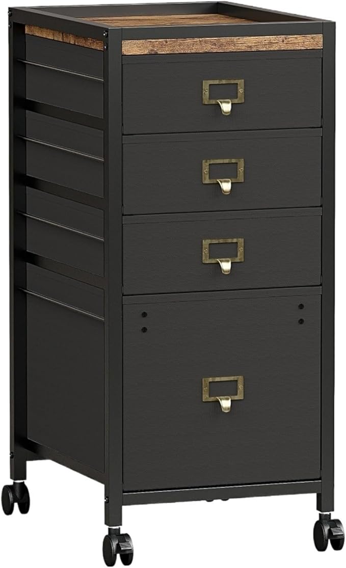 Mobile File Cabinet 3 Drawer Metal Filing Cabinet with Lock Mobile Under Desk Storage for Home Office Fully Assembled