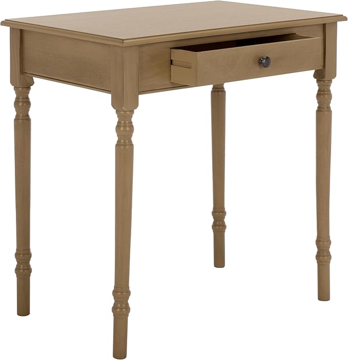 SAFAVIEH Home Collection – Arina Desert Brown Writing Desk 1-Drawer Traditional Desk Classic Home Office Design (DSK5710H)