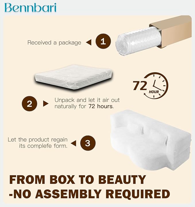 2 in 1 Convertible Sleeper Sofa Bed 15 Thick Twin Size Folding Floor Couch with 2 Pillows Teddy Fabric Foam-Filled Futon Loveseat for Living Room Guest Use Office &amp Apartment (Beige)