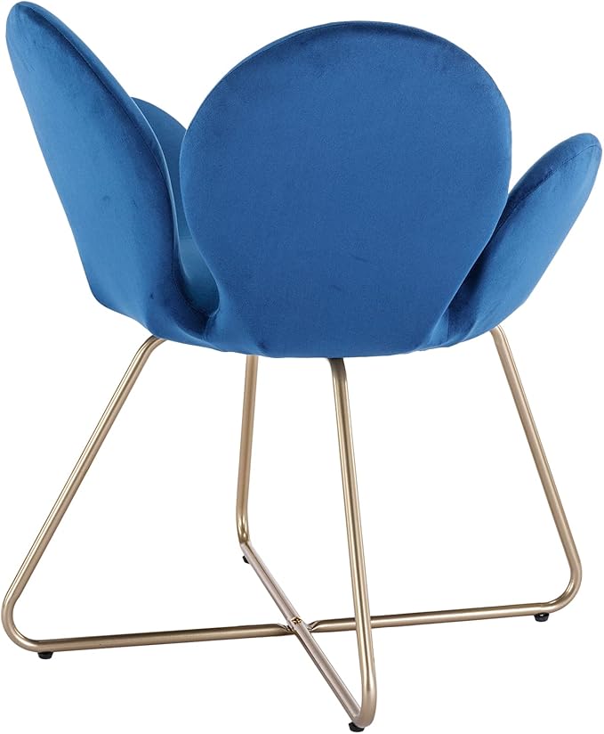 Modern Velvet Accent Chair Comfy Cute Upholstered Vanity Desk Chair wMetal Legs Soft CushionArmchair for Living Room 2PCSet