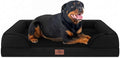 Comfort Expression Orthopedic Dog Bed for Extra Large Dogs 48x30 Inch Waterproof Egg Crate Foam XXL Pet Bed with Removable Bolsters Dog Couch with Washable Cover &amp Non-Slip Bottom Black