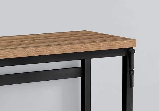 Computer Desk Home Office Standing Adjustable 48 l Work Laptop Brown Laminate Black Metal Contemporary Modern
