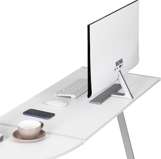 Nouva L Shaped Desk Computer Gaming Desk Modern Home Office Corner Desk w/Large DesktopWhite AE436