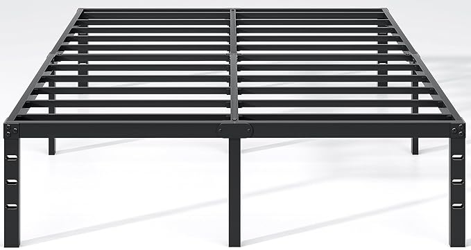 Metal Bed FrameKing Size Bed Frame with Storage SpaceHeavy Duty Sturdy Mattress FoundationEasy AssemblyNo Box Spring Needed Black16 InchKing
