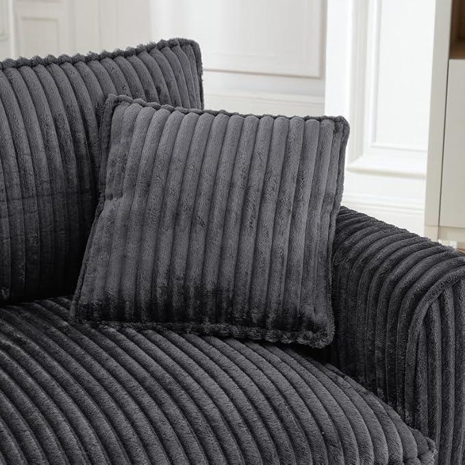 Polibi Lazy Comfortable Single-Person Sofa Chair with High-Resilience Cushion and a backrest Compact Single Seater for Living Room &amp Bedroom Grey