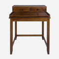 Medieval Majesty Office Computer Desk in Truffle Brown Finish with Hutch Pull-Out Tray and Concealed Storage Compartment 22 x 28 x 35 Solid Pine Wood
