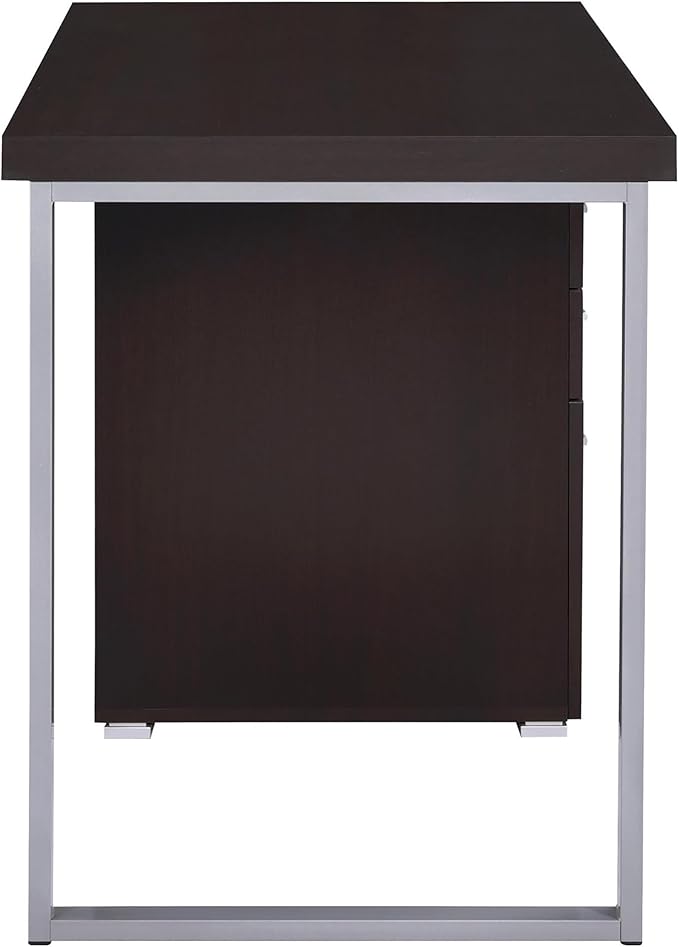 Cappuccino 3-Drawer Reversible Office Desk