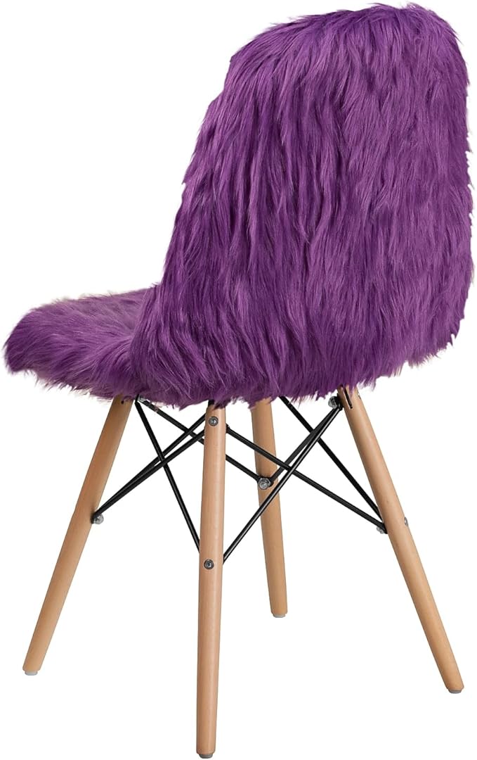 Flash Furniture Dinings 1 Pack Sponge Fabric Steel Beechwood Purple