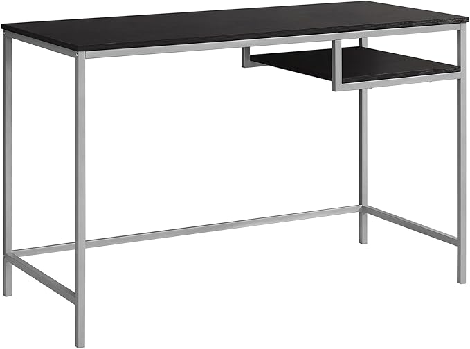 Computer Desk Home Office Laptop 48 l Work Brown Laminate Grey Metal Contemporary Modern
