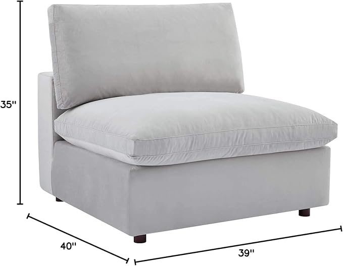 Modway Modular Sofa Commix Down Filled Overstuffed Performance Velvet
