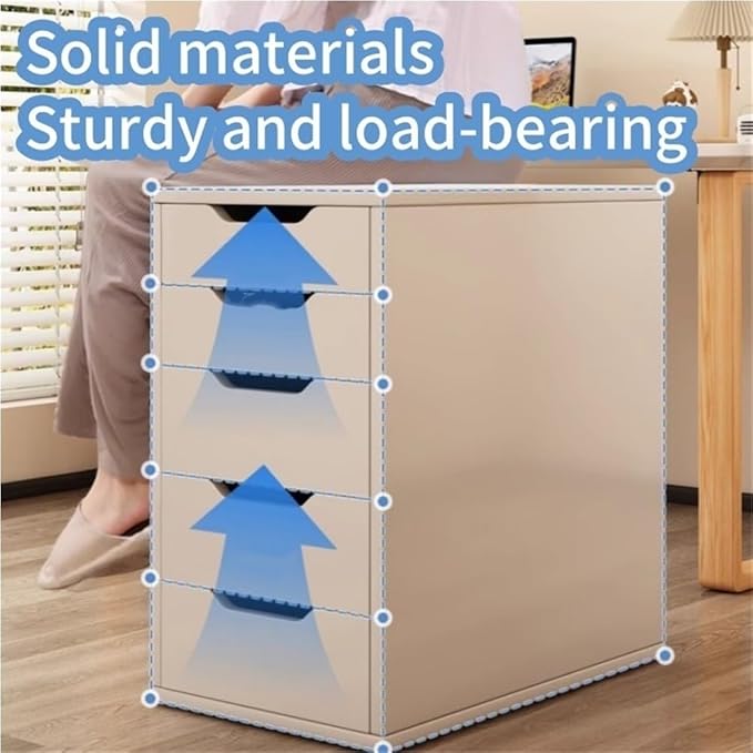 Mobile File Cabinet Under Desk 2-Tier Rolling Filing Cabinet with Lock Vertical Wood Locking Cabinet Storage Drawers for Home Office Living Room(Brown)