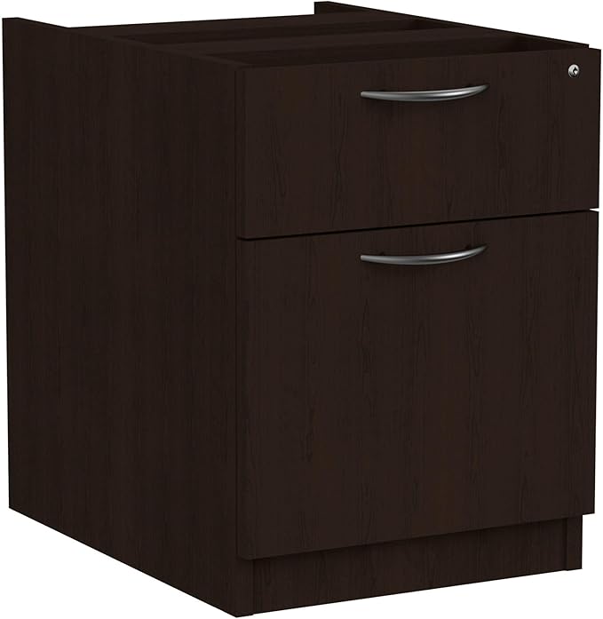 Alera ALEVA552222ES 15.63 in. x 20.5 in. x 19.25 in. Valencia Series 2-Drawer Hanging File Pedestal - Espresso
