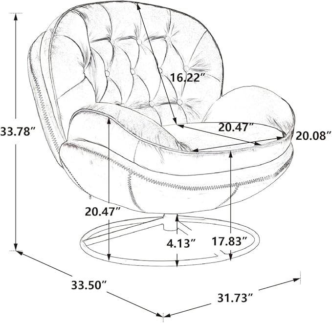 Velvet Swivel Accent Chair with Ottoman Modern Lounge Chair and Ottoman Set Button Tufted Upholstered Reading Chair for Living Room Bedroom Green