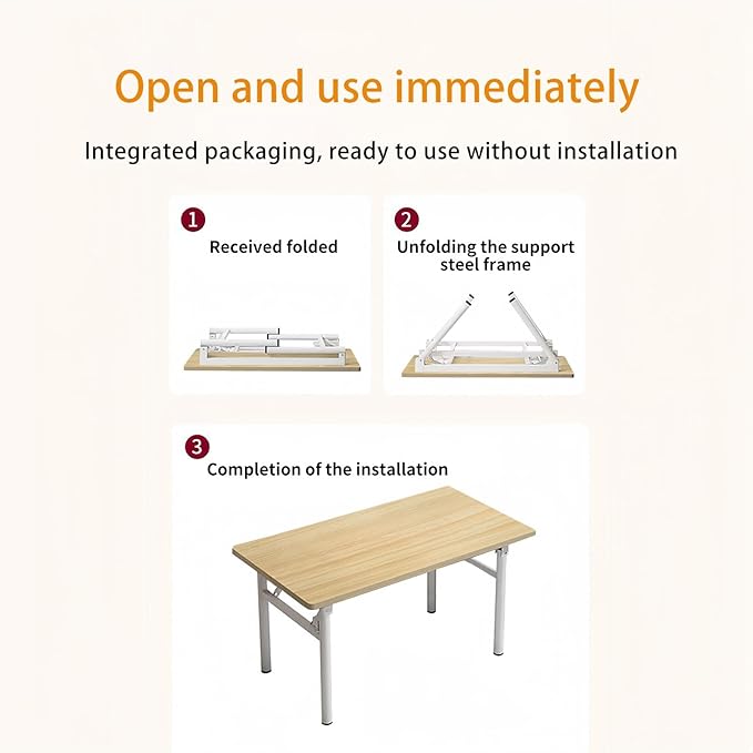 Small Folding Desk No Assembly39.4 Inch Folding Computer Desk Small Foldable Table for Home Office.