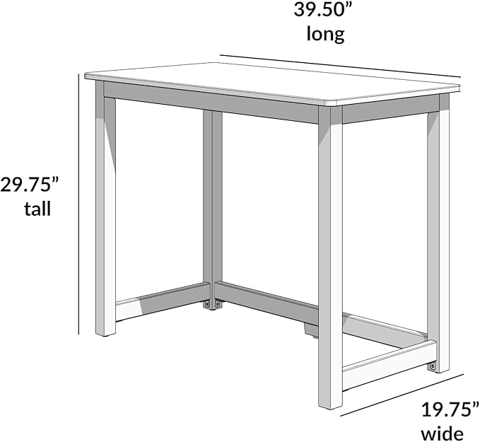Max &amp Lily Solid Wood Desk 40 Inches Natural