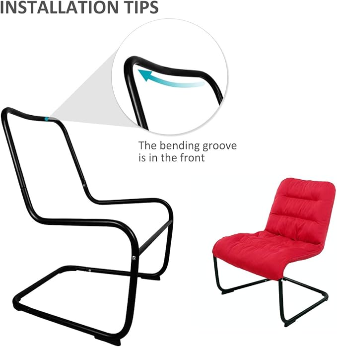 Durable Metal Modern Chair with Soft Comfortable Cushion Red - Ideal for Bedrooms Living Rooms Dorms Indoor Spaces Accent and Lounging