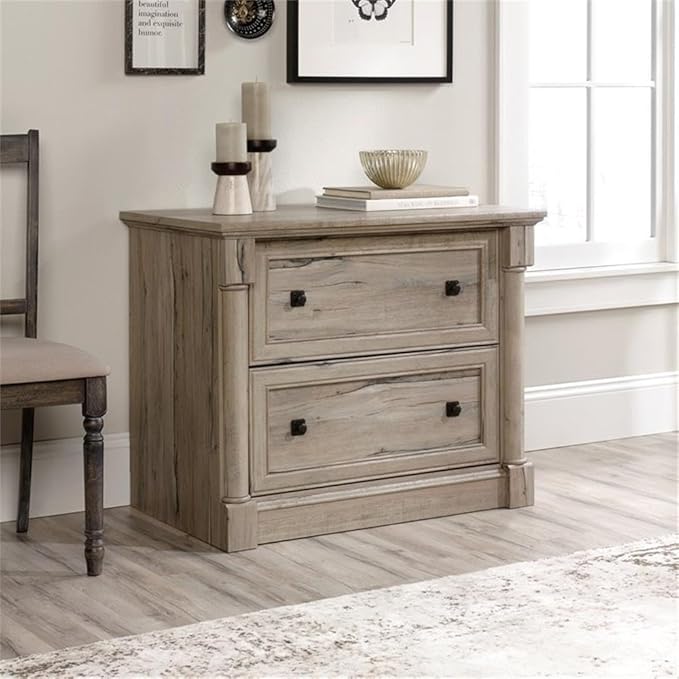 Pemberly Row 2 Drawers 29.61 Lateral Oak Engineered Wood Filing Cabinet Easy Assembly Stationary Legal/Letter Size for Home Office