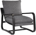 Pemberly Row Sling Chair Charcoal Gray Polyester Fabric Bronze Metal Frame 27.75 W x 35 D x 33 H Reversible Detachable Cushions Comfortable Modern Accent Chair for Living Room or Reading Nook